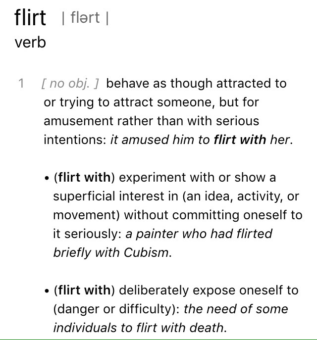 Flirt verb Def)